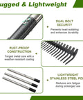 Heavy Duty Bow Rake 79 Inch Garden Rake With Wide 17 Tine Head And Stainless Steel Handle details and features