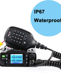Dual Band 25 Watt Ham Radio Base Transceiver With IP67 Waterproof Build For Home And On The Go 144 148 MHz VHF And 420 450 MHz UHF Easy PC Programming Back Port Front Microphone Access Cable Included with microphone and display