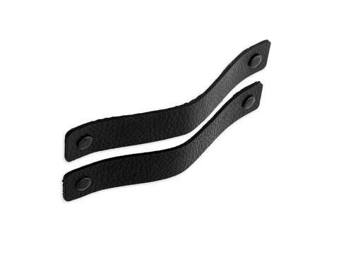 Black Leather Drawer Pulls Set Of 2 Six And A Half Inch Length By One Inch Width Leather Handles For Dresser Cabinets And Furniture