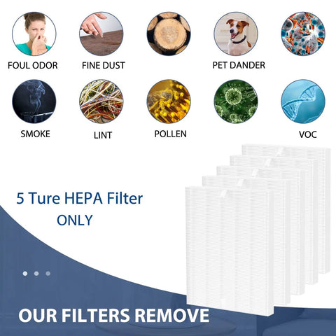 5 Pack True HEPA Replacement Filters For Winix C545 Air Purifier Easy Install Compatible With 1712-0096-00 And 2522-0058-00 Filter S