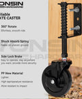 4 Inch Heavy Duty Spring Loaded Gate Caster Wheel With Side Brake 360 Degree Swivel Drag Gate Wheel for Wooden Gates Fences