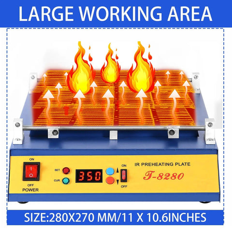 Infrared Preheating Oven 1600W Pro Grade Heating Plate For PCB SMD BGA Repair Soldering Station with digital display
