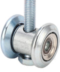 Close-up of M10 Stainless Steel Track Roller Wheel 38mm for Heavy Duty Sliding Doors and Gates Rust Resistant Roller with Thick Galvanized Coating Built for Pros and DIYers Space Saving Design