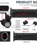 Full Twist Throttle For 48V Ebike With LED Display And Key Lock featuring size measurements, standard connector, and keys