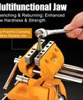 Tough As Nails Three Inch Heavy Duty Bench Vise With Rock Solid Steel Build, showcasing multifunctional jaw with enhanced strength.