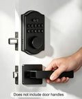 Kick The Keys To The Curb With This Rock Solid Keyless Entry Door Lock Featuring A Smart Keypad Deadbolt USB Emergency Charge And Anti Peep Code Tech For Zero Hassle Home Security on a door.