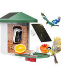 Solar Powered AI Bird Feeder With Camera, 2K HD Live Stream, Instant Arrival Alerts, Identifies 10,000 Bird Species, All In One Smart Bird House With Cam, App Connected For Easy Bird Watching, Green