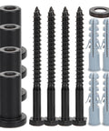 4 Sets Barn Door Track Spacers Replacement Kit With Rugged Carbon Steel Heavy Duty Sliding Door Hardware Connectors Adjustable Wear Resistant For Exterior Use Outdoor Installation, including spacers, screws, and wall plugs