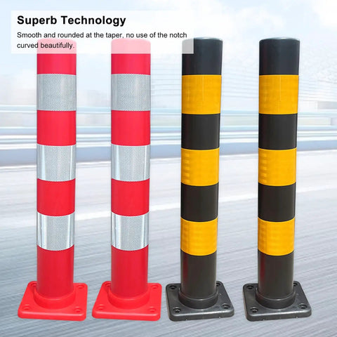 Top Shelf Plastic Safety Bollard Posts Built Tough With Killer Visibility Featuring A No Sweat Removable Base For Construction Sites And Parking Lots Red White Four Pack