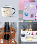 110 Piece Science Stickers Pack For Chemistry Biology Physics Fans With Assorted Fun Vinyl Decals on mug, notebook, guitar, and organizer