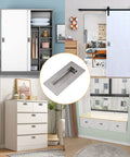 Brushed Nickel Flush Pull 2 Pack Stainless Steel Rectangle Sliding Door Handle With Hidden Screws for cabinets and wardrobes