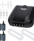 4 Outlet Aquarium Air Pump Quiet Adjustable Oxygen Aerator for Fish Tanks and Ponds includes airline tubing, stones, connectors