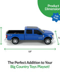 Realistic Ford Gooseneck Truck Toy And Trailer Hitch 1 To 20 Scale Farm Toy Set profile view with dimensions marked