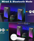 Bluetooth Computer Speakers With USB Power And 3.5mm AUX, Easy Control Pod, Dope Gaming Audio With Pulsing LED Flame Lights