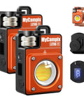 Portable Camping Light 3500LM LED Lantern Rechargeable with USB-C port and adjustable brightness, shown in orange 2-pack