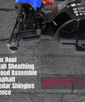 Heavy-Duty 15 Degree Roofing Nailer With Coil Magazine, Shoots Nails From 3/4 To 1-3/4 Inches, showing nail feed and magazine.