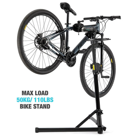 Heavy Duty Bike Repair Stand With Hand Crank Mechanical Lift, Max 110 Lbs Load, Aluminum Work Stand For E Bikes And All Bikes