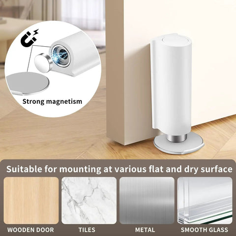 Heavy Duty Door Stopper Stainless Steel No Drilling Wedge Stopper Keeps Doors Open Even In Windy Weather for flat surface