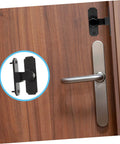 Four Pack Heavy Duty Sliding Door Lock With A Rock Solid 90 Degree Lever And Built Tough Construction on a wood door.
