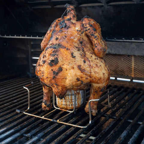 Premium Stainless Steel Beer Can Chicken Roaster Stand For Grill And Smoker With Handle Fits Regular 12 Ounce Cans