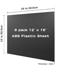 Black ABS Plastic Sheet 12 x 16 x 2mm 6 Pack Flexible Like Plexiglass Moldable Like Acrylic For DIY Home Decor And Handcrafts