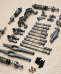 Check Out This Awesome Milageto Industrial RC Steering Linkage Kit With Metal Shock Absorbers That Make 1 2 Scale Wltoys 12429 Rock Crawlers Handle Rough Terrain Like A Champ And Drive Smooth As Butter, showing metal shock components.