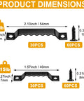 Kickass 180 Pieces Sawtooth Picture Hangers Heavy Duty Wall Hanging Kit dimensions for 30lb and 15lb hangers with screws.