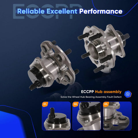 Rear Wheel Hub And Bearing Assembly 512509 Fits Toyota Mirai 2016 2019 And Prius V 2012 2018 With ABS Sensor 5 Lug One Piece