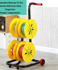 Portable Wire Spool Rack Dispenser For Heavy Duty Electrical Industrial And Retail Use Keeps Multiple Spools Organized And Accessible