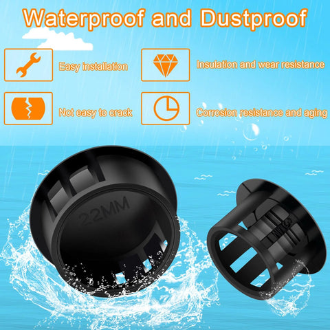 Close-up of durable nylon hole plug showing waterproof and dustproof features, ideal for 200 Piece Plastic Hole Plug Set With 9 Sizes For Cabinets.