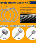 Durable Bicycle Brake Cable And Shift Cable Kit With Stainless Steel Housing For Mountain And Road Bikes, product image.