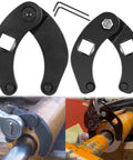 Adjustable Gland Nut Wrench For Hydraulic Cylinders On Farm And Construction Equipment, installed on cylinder