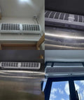 Rock Solid Silent Commercial Air Curtain For Storefront Entry wall mounted above door with sleek design and airflow vents.