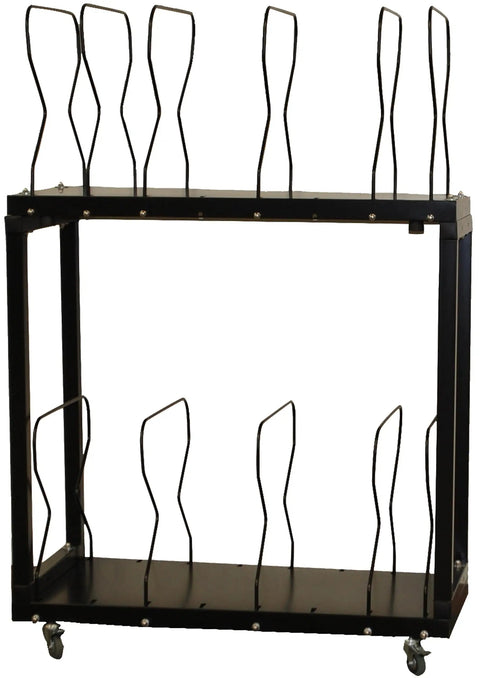 Heavy Duty Two Level Carton Stand with black wire frame and adjustable dividers for efficient packing organization.