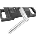Heavy Duty Drill Press Vise With Beefy Etched Jaws and locking pivot handle for secure clamping in precision work.