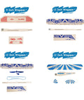 Balsa Wood Airplane Kit 4 Pack With Rubber Band Powered Gliders For Kids, showing parts with various wingspans for easy assembly.