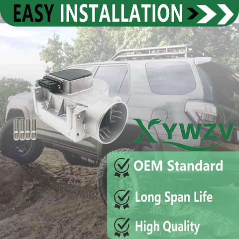 Mass Air Flow Meter Sensor Replacement 197100-4090 on SUV-style pickup, with mounting screws and plug-in connector