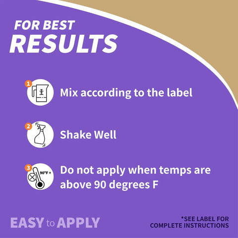 Instructions for Citrus Fruit Nut Orchard Spray 32 Oz Concentrate; mix, shake, and apply below 90°F for best results.