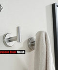 Heavy Duty Stainless Steel Towel Hook Set Two Pack Wall Mounted Robe Coat Hooks for Bathroom Kitchen Garage Brushed Finish