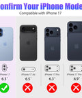iPhone 17 compatibility chart showing models with focus on Six Pack Camera Lens Protector Kit For iPhone 17 6.3 Inch.
