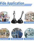 Wide application of Six Pack M8 Furniture Levelers With Swivel Nylon Anti Slip Bases for furniture and shelves.