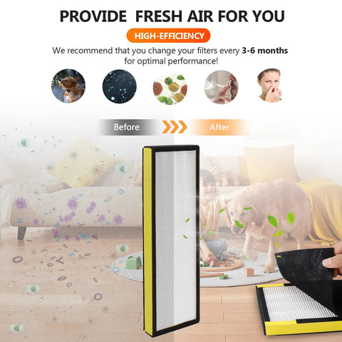 Replacement Air Filter Bundle B For AC4825 Series Includes 2 AC4825 Filters And 2 Carbon Pre Filters offering cleaner indoor air