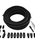 6AN PTFE Nylon Braided Fuel Line Kit For EFI LS Swaps And Turbo Builds Three Eighth Inch Fittings E85 Compatible 25Ft