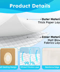 Nine Pack Style 7 Vacuum Bags structure showing thick paper outer layer and melt blown fabrics inner layer with filtration details