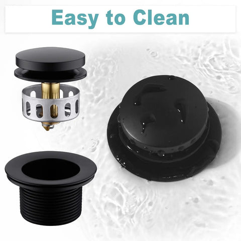 Tip Toe Bathtub Drain Conversion Kit With Overflow Faceplate In Matte Black Solid Brass Construction For Longevity Fits Standard One And Half Inch Bathtub Waste Universal Tub Drain With Top Elbow Easy Install Bath Trim Set