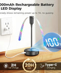 Portable Tabletop Fly Fans 4 Pack With 2000mAh Rechargeable Battery Power, Runs Up To 20 Hours And Features LED Battery Display