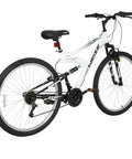 27.5 Inch Mountain Bike For Adults With Dual Suspension And 18 Speeds, High Carbon Steel Frame, Off Road White