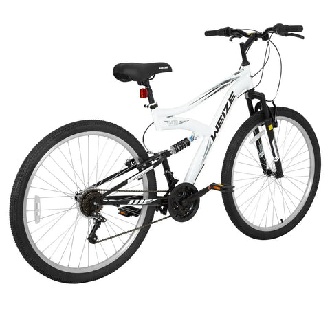 27.5 Inch Mountain Bike For Adults With Dual Suspension And 18 Speeds, High Carbon Steel Frame, Off Road White