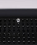 Close-up of perforated panel from 67 Inch Lockable Garage Tool Panel With Aluminum Shutter And Three Perforated Panels, Beefy Wall Mount System
