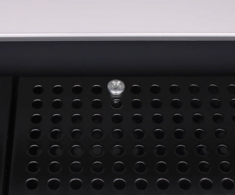 Close-up of perforated panel from 67 Inch Lockable Garage Tool Panel With Aluminum Shutter And Three Perforated Panels, Beefy Wall Mount System